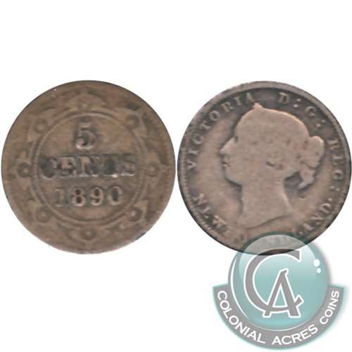 1890 Newfoundland 5-cents Good (G4)