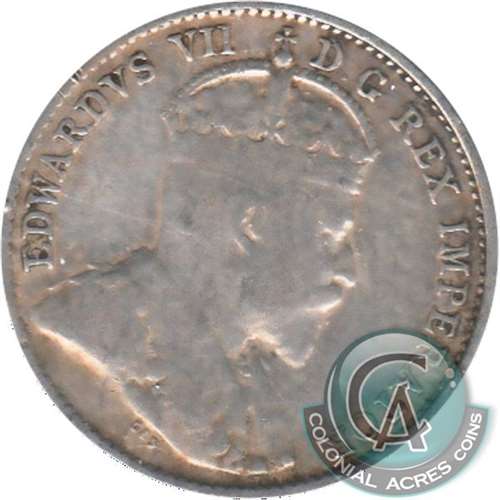 1908 Newfoundland 5-cents VG-F (VG-10)