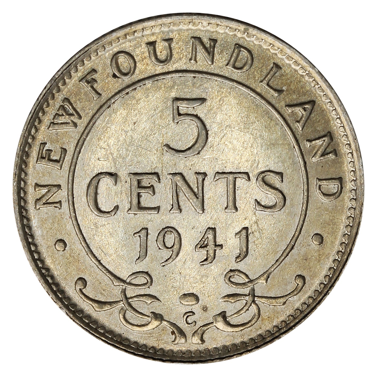 1941C Newfoundland 5-cents Almost Uncirculated (AU50)