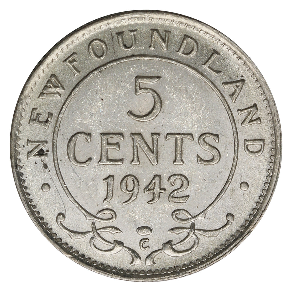 1942C Newfoundland 5-cents AU-UNC (AU55)