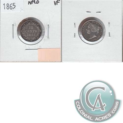 1865 Newfoundland 10-cents Very Fine (VF20) $