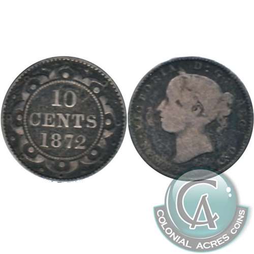 1872H Newfoundland 10-cents G-VG (G6)