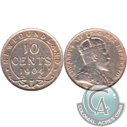 1904H Newfoundland 10-cents F-VF (F15)