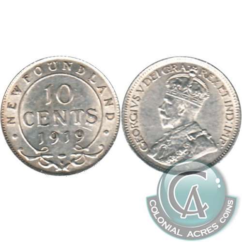 1919C Newfoundland 10-cents EF-AU (EF45) $