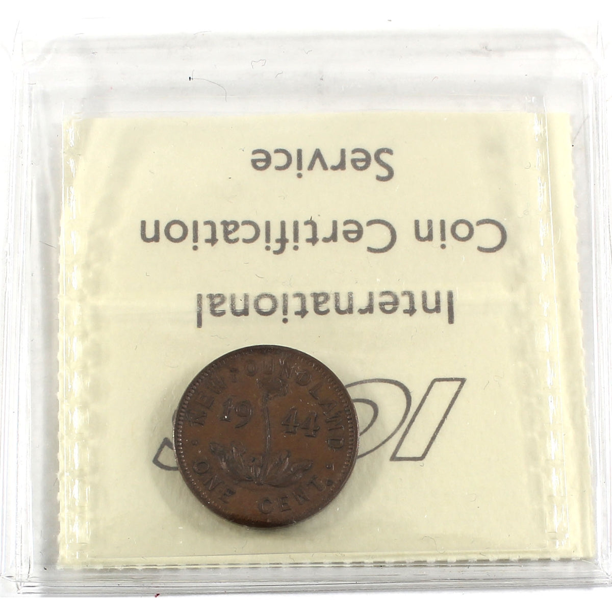 1944C Newfoundland 1-cents ICCS Certified AU50