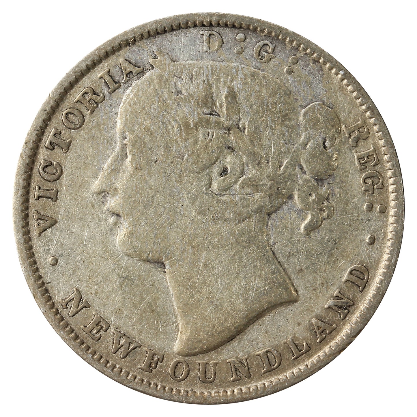 1865 Newfoundland 20-cents Fine (F12)