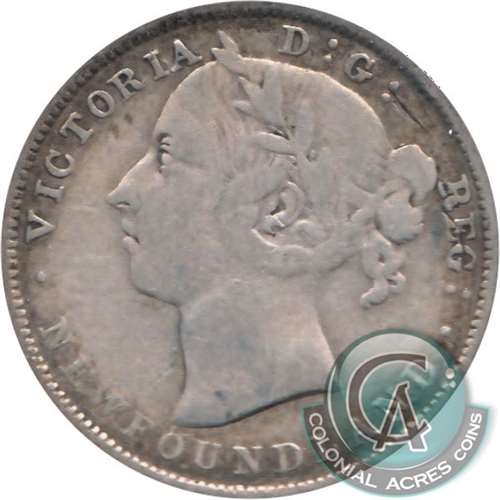 1865 Newfoundland 20-cents VG-F (VG10)