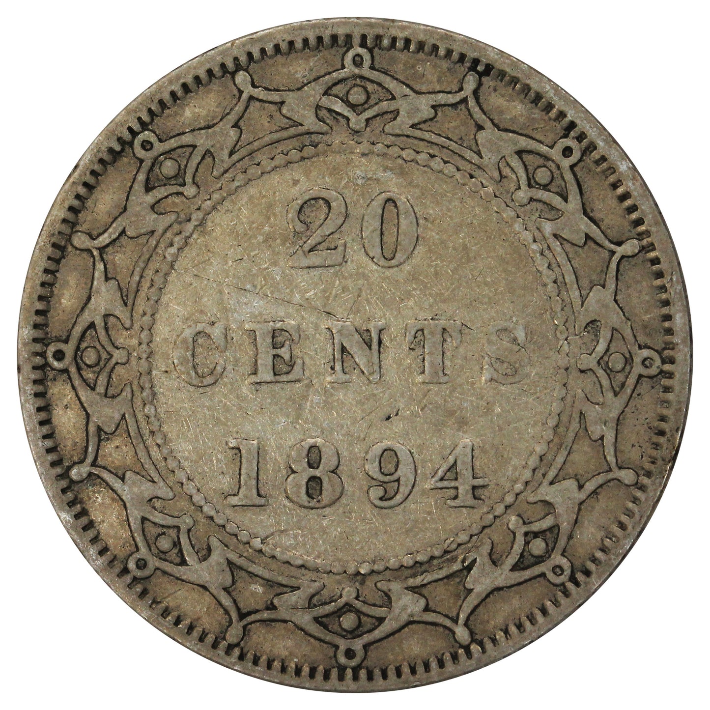 1894 Obv. 1 Newfoundland 20-cents Fine (F-12)