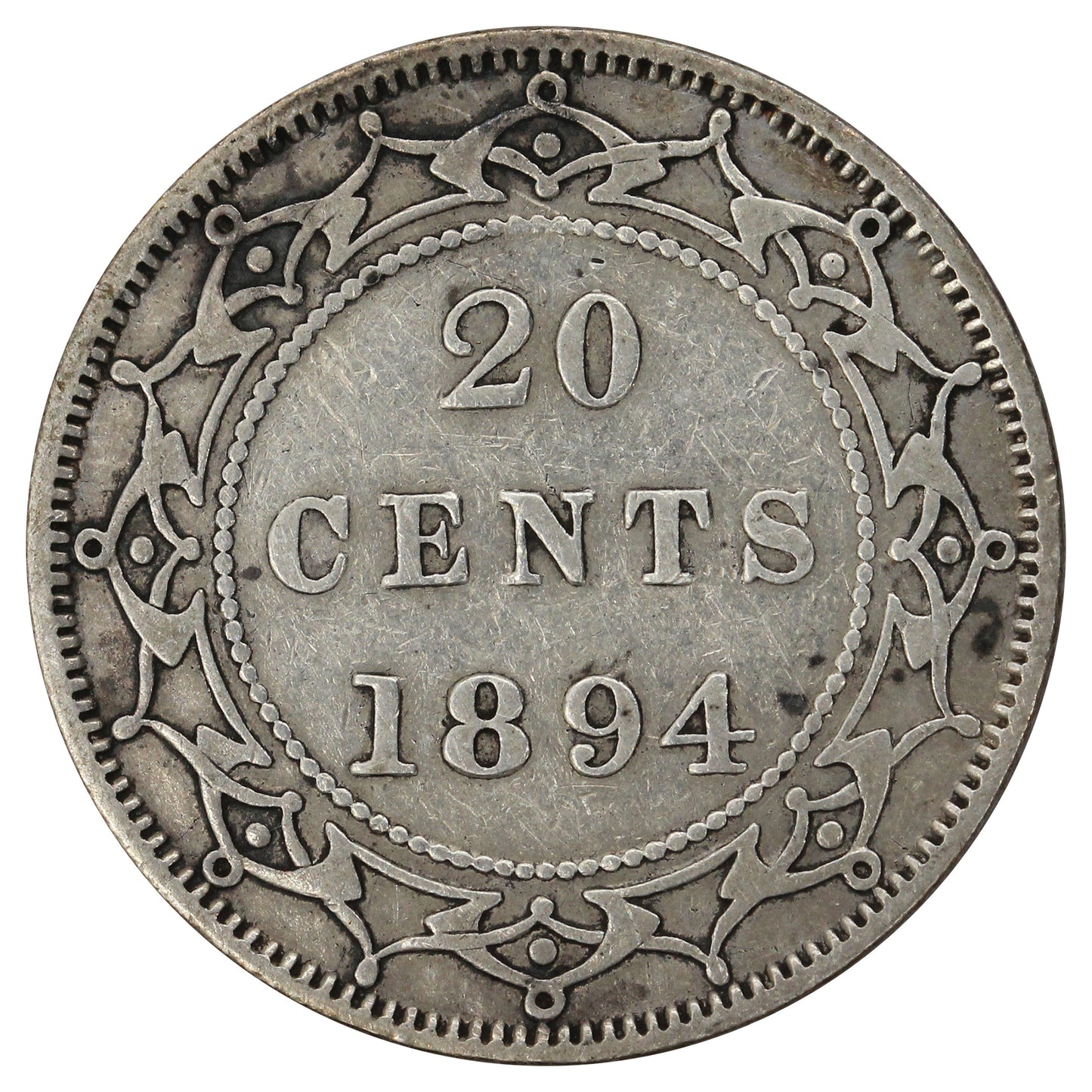 1894 Obv. 1 Newfoundland 20-cents Very Fine (VF-20) $