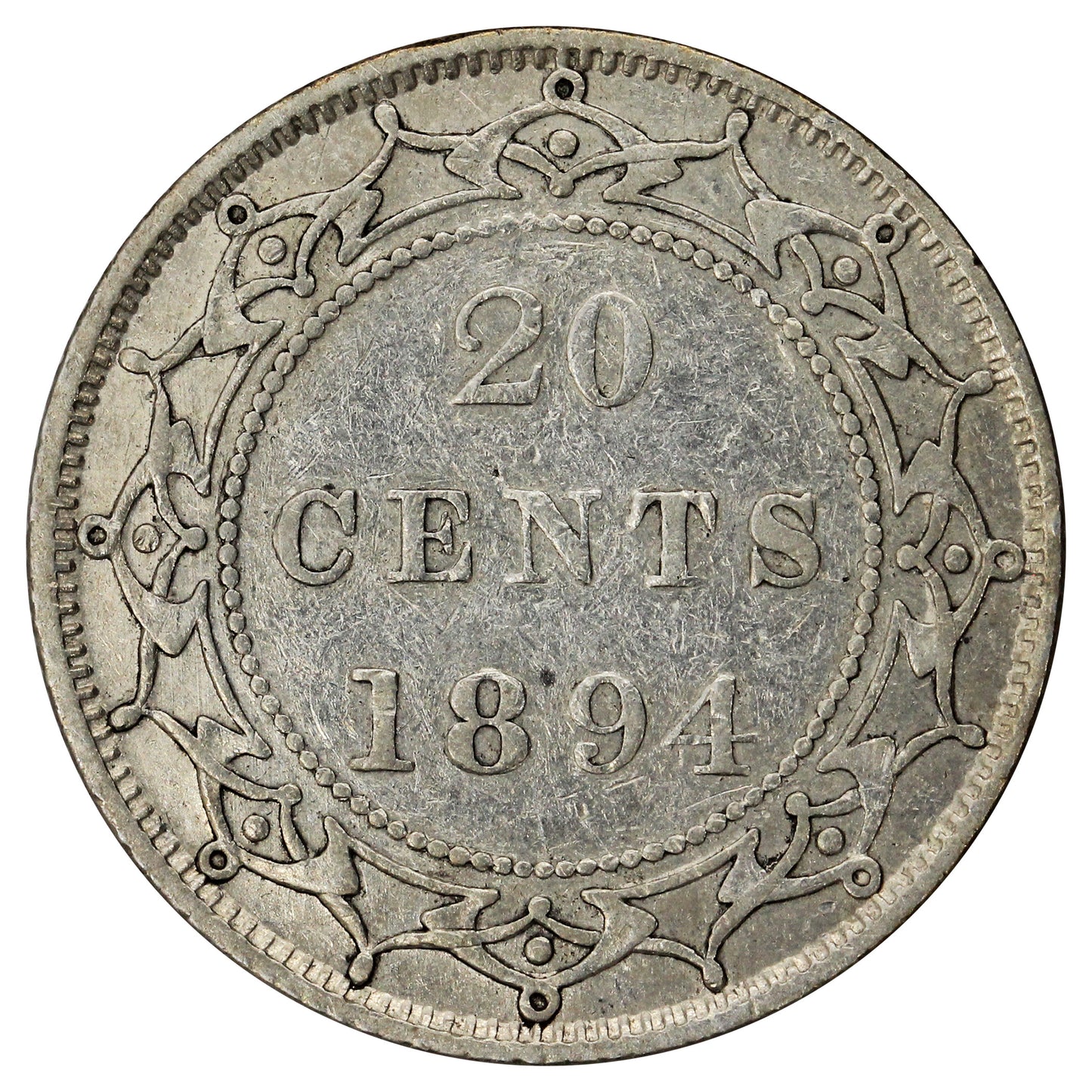 1894 Obv. 2 Newfoundland 20-cents VF-EF (VF-30) $
