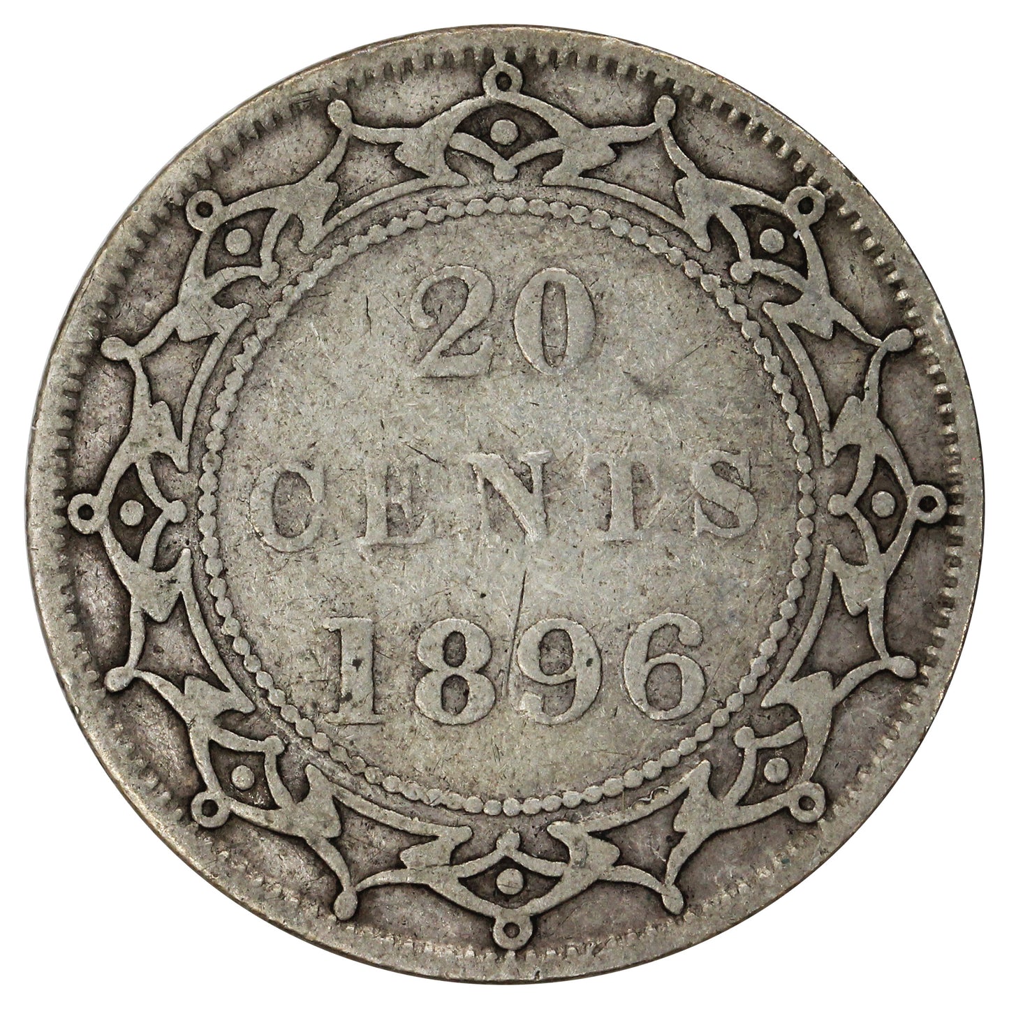 1896 Large 96 Newfoundland 20-cents Fine (F-12)