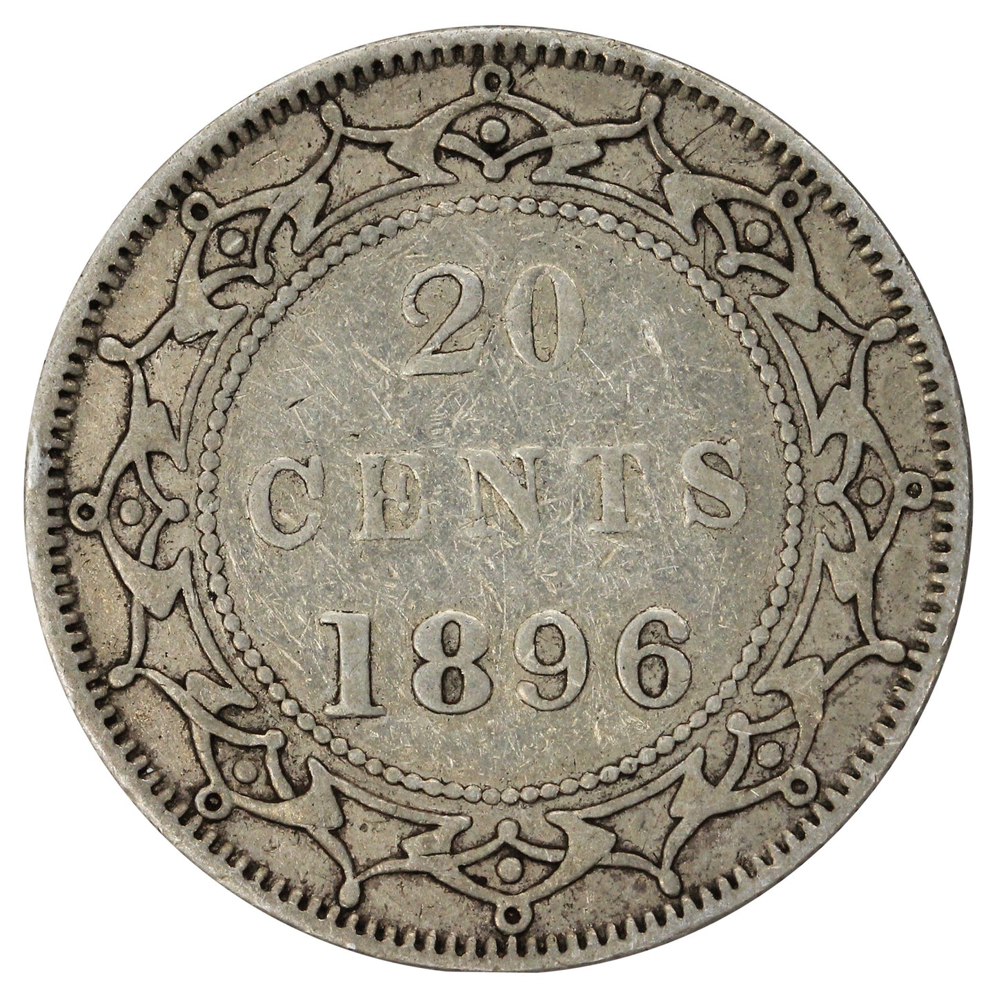 1896 Small 96 Newfoundland 20-cents F-VF (F-15)