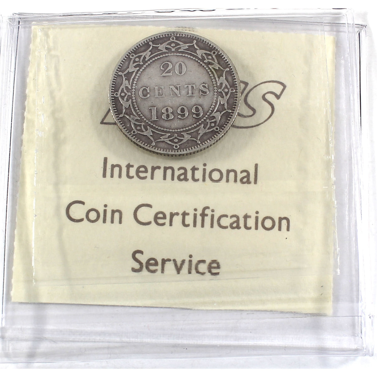 1899 Large 9's Newfoundland 20-cents ICCS Certified VF30