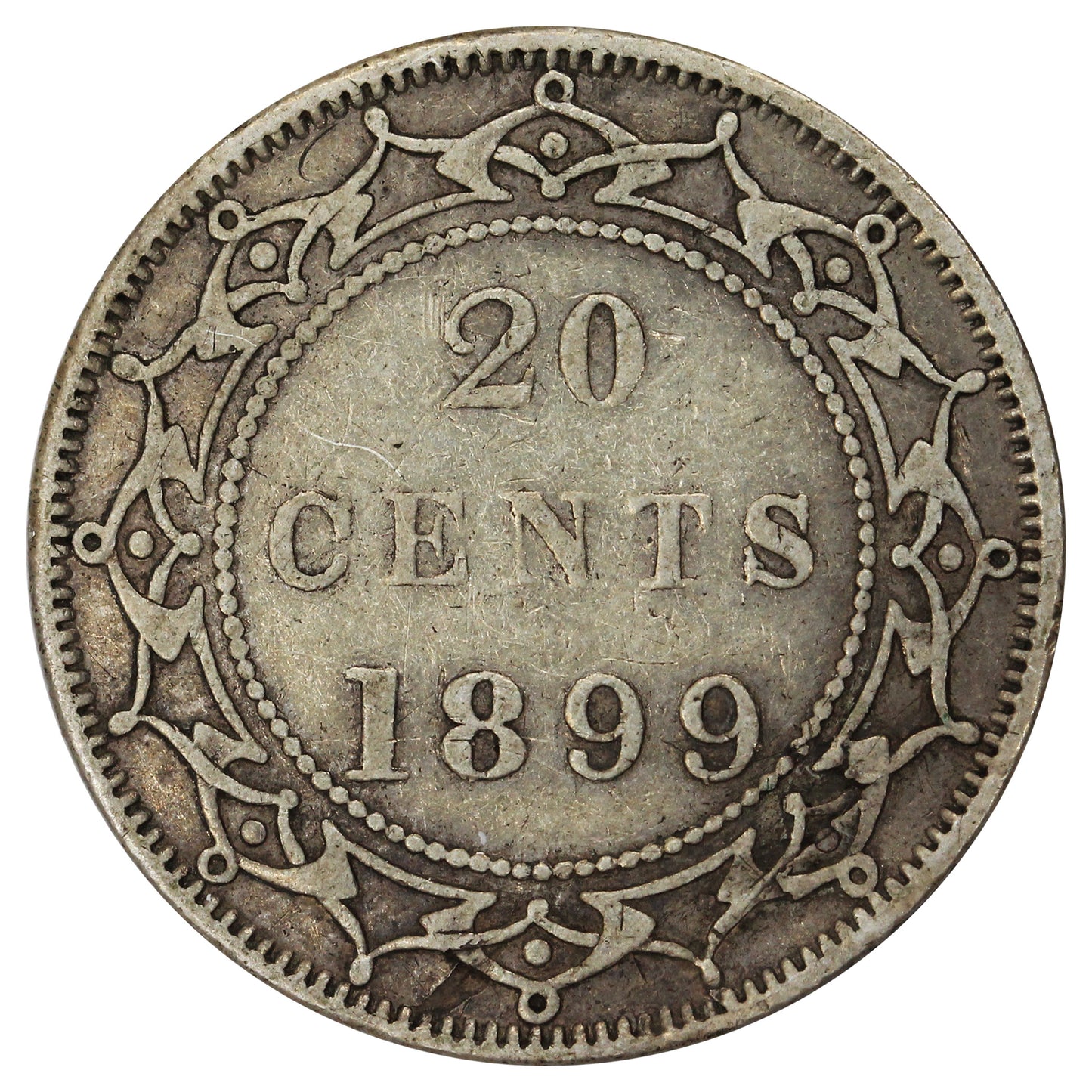 1899 Large 99 Newfoundland 20-cents Very Fine (VF-20)