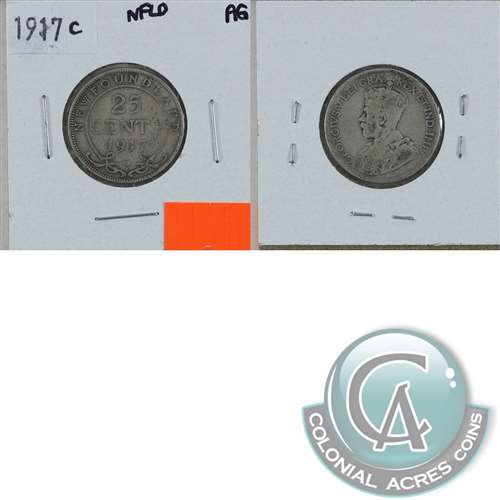 1917C Newfoundland 25-cents About Good (AG3)