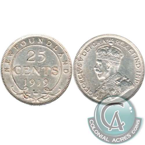 1919C Newfoundland 25-cents EF-AU (EF45) $