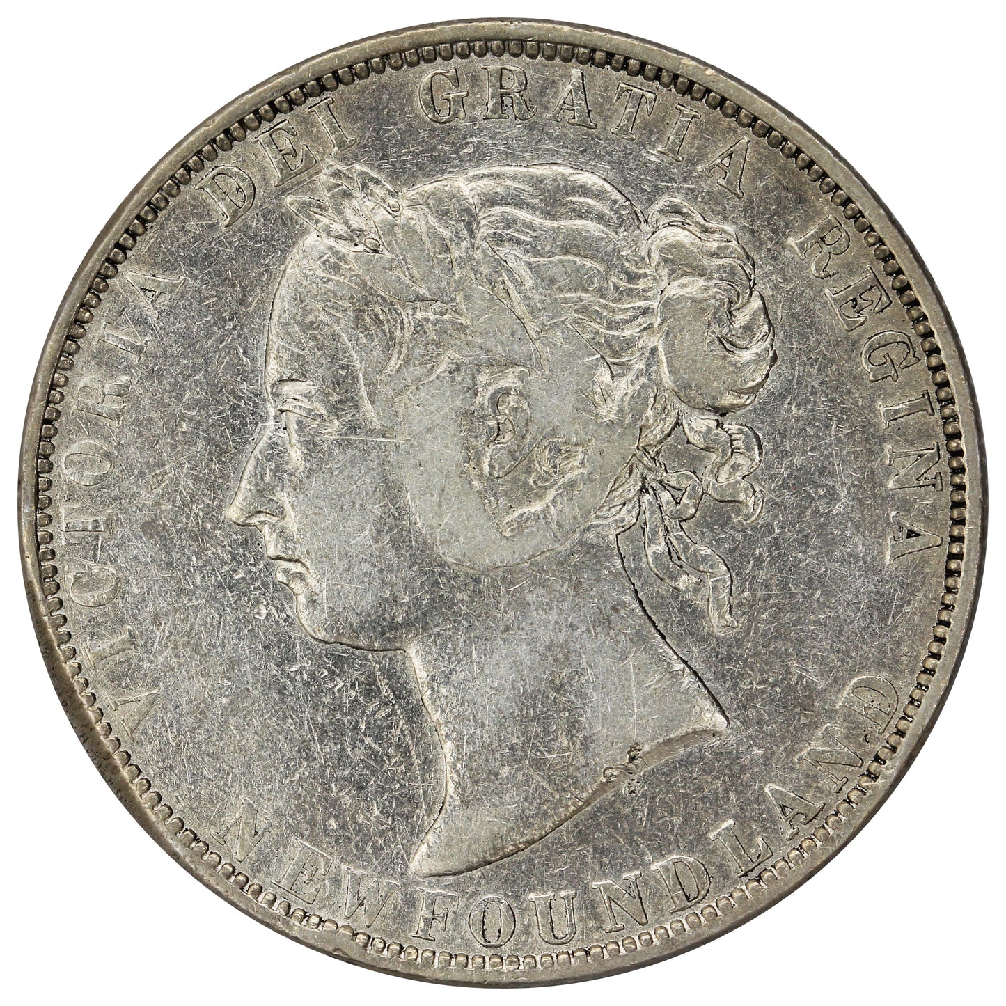 1896 Obv. 2 Small W Newfoundland 50-cents VG-F (VG10)