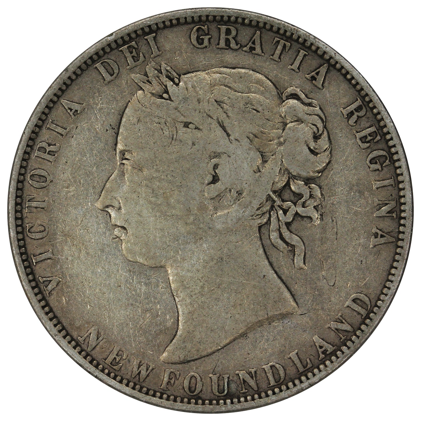 1898 Obv. 2 Small W Newfoundland 50-cents Very Good (VG8)