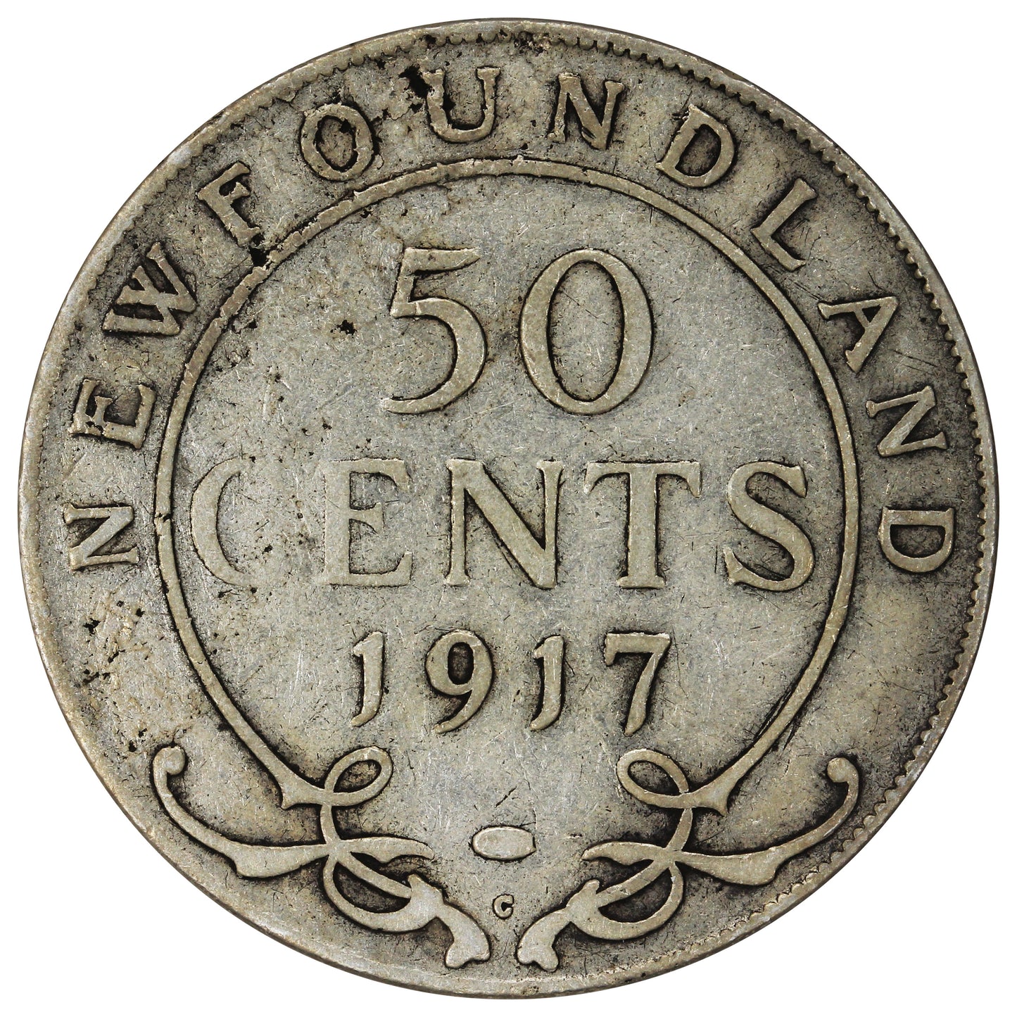 1917C Newfoundland 50-cents VG-F (VG10)