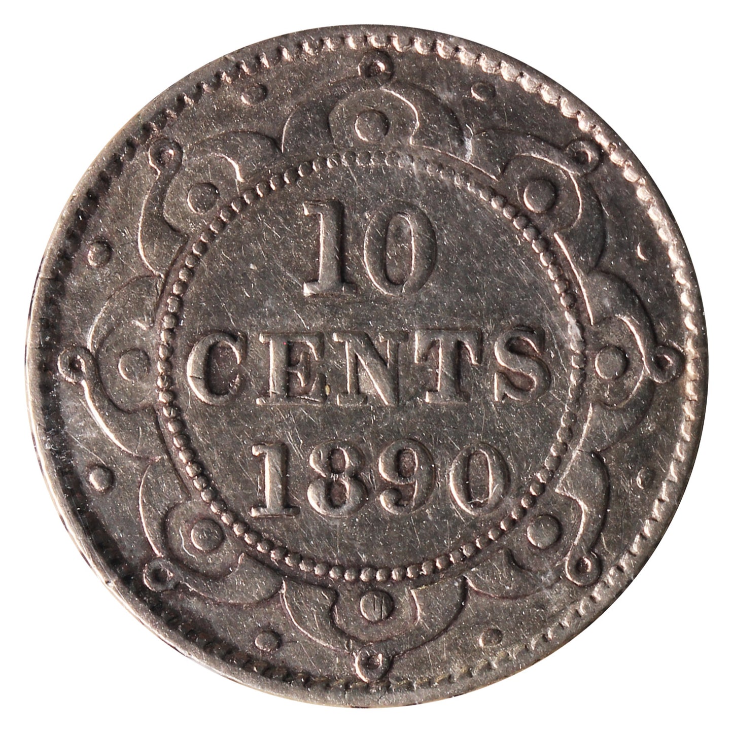 1890 Newfoundland 10-cents ICCS Certified EF40