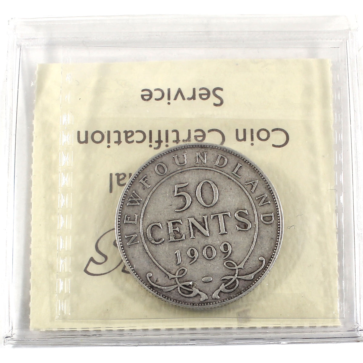 1909 Newfoundland 50-cents ICCS Certified VF30