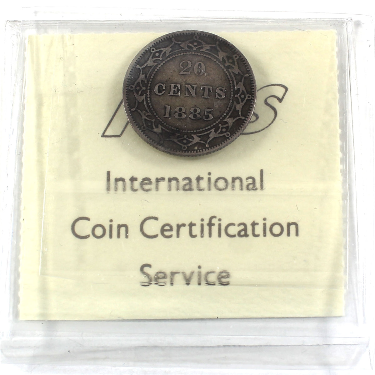 1885 Newfoundland 20-cent ICCS Certified VF20