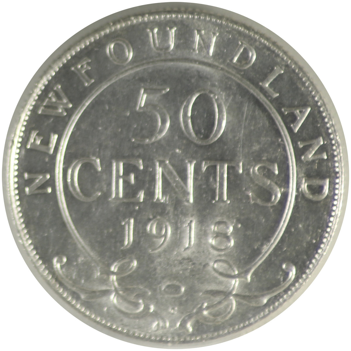 1918C Newfoundland 50-cent ICCS Certified AU58