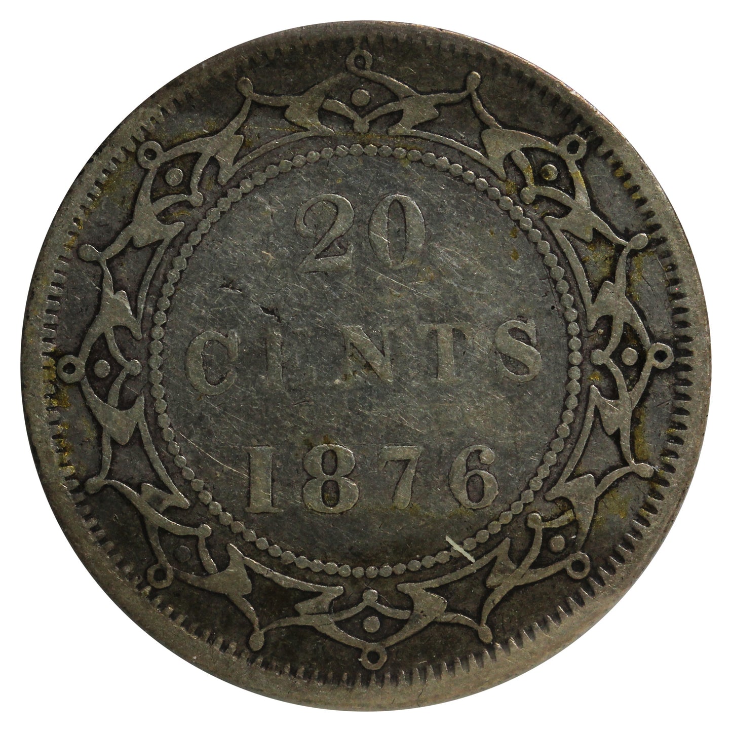 1876H Newfoundland 20-cents ICCS Certified VF20