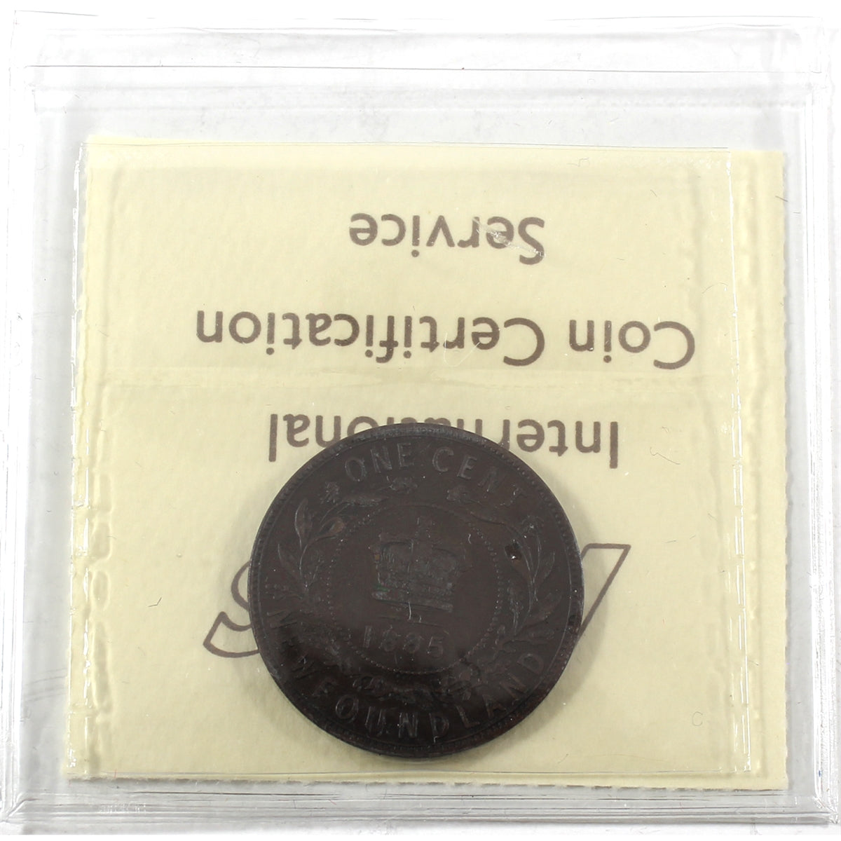 1885 Newfoundland 1-cent ICCS Certified F12
