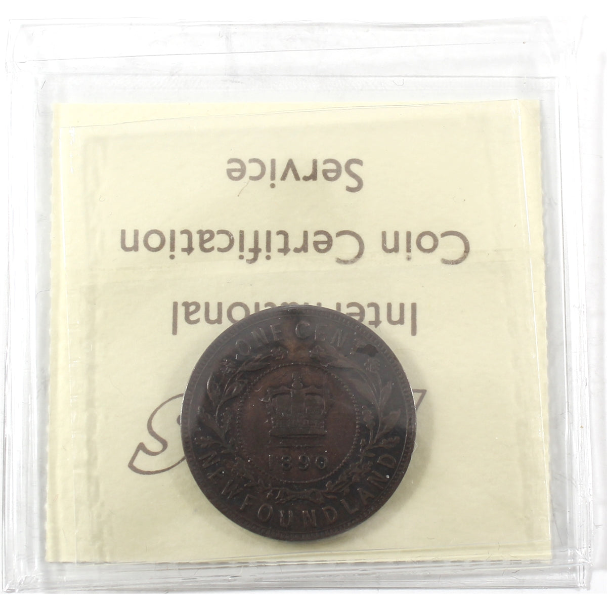 1890 Newfoundland 1-cent ICCS Certified F15