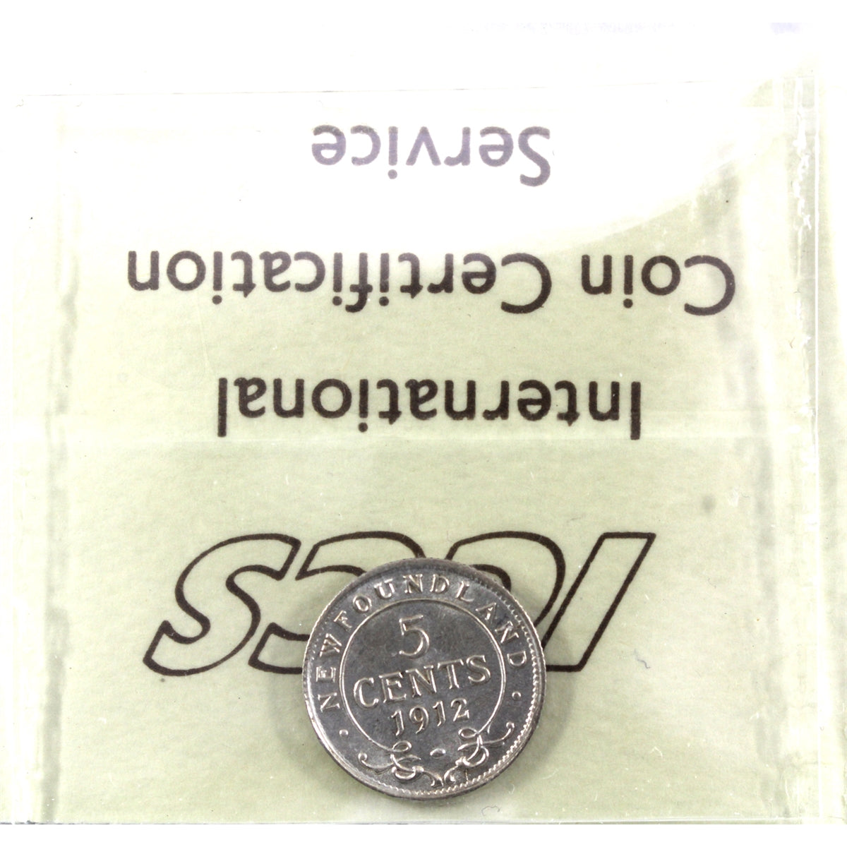 1912 Newfoundland 5-cent ICCS Certified AU-55