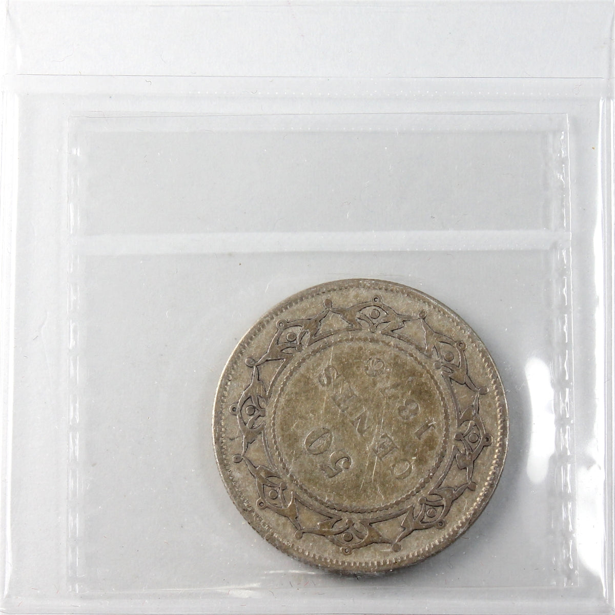 1876H Newfoundland 50-cents ICCS Certified F12