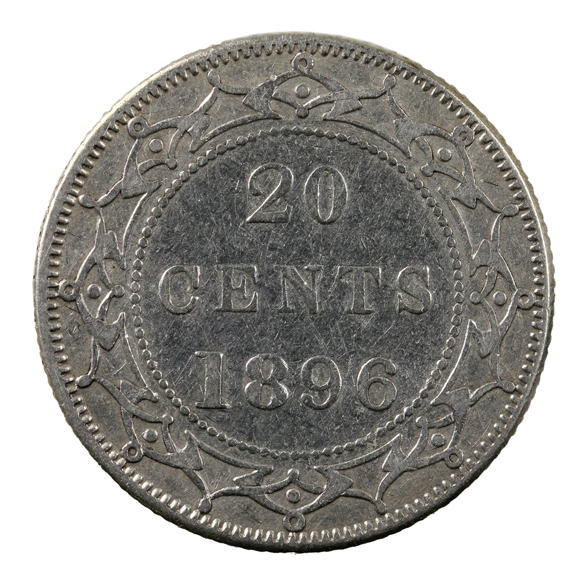 1896 Small 96 Newfoundland 20-cents VF-EF (VF-30) $