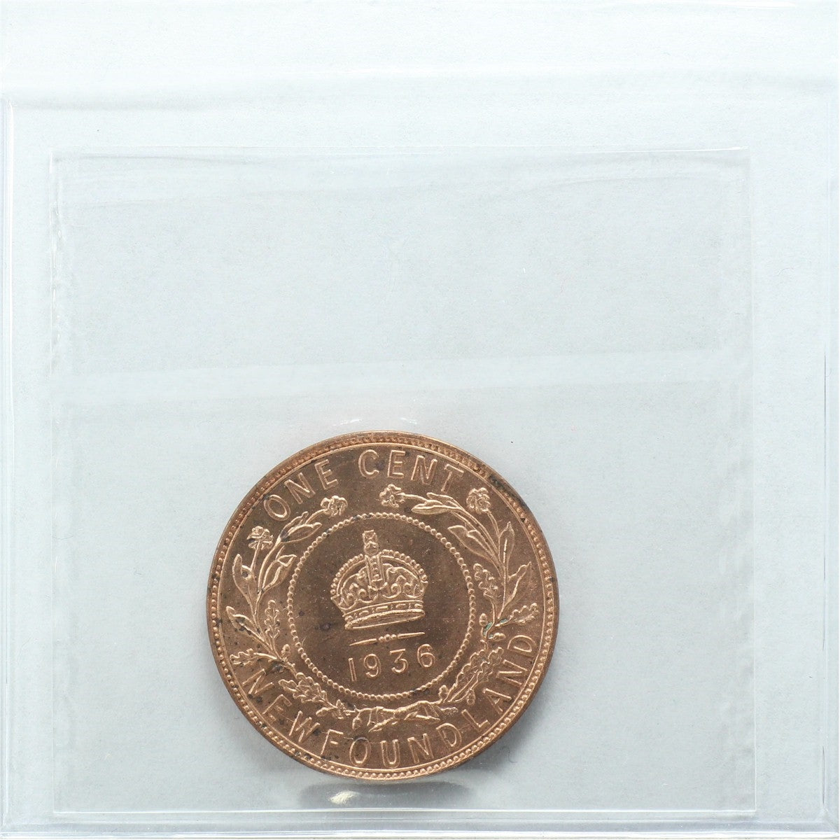 1936 Newfoundland 1-cent ICCS Certified MS65 Red (XCE 822)