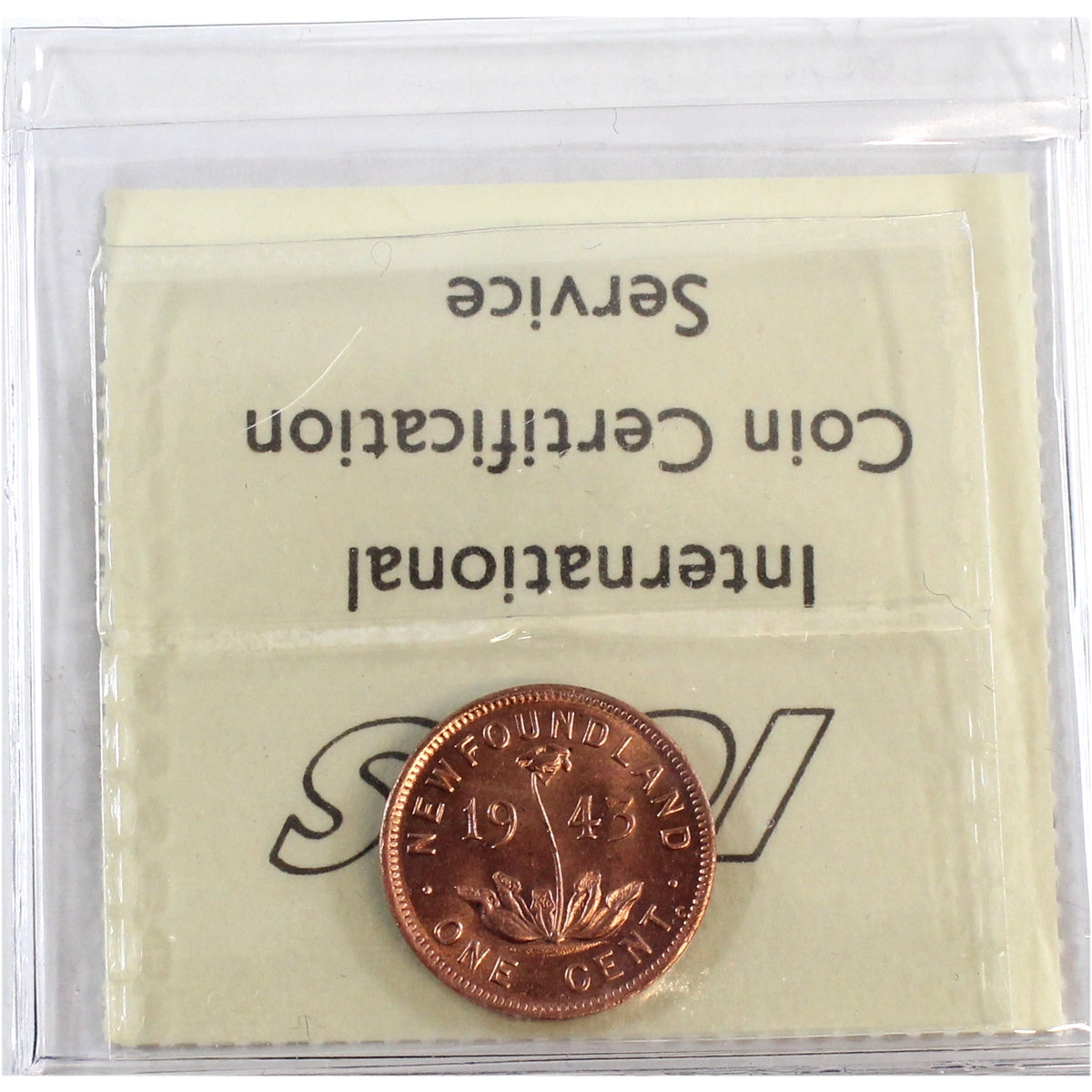 1943C Newfoundland 1-cent ICCS Certified MS63 Red