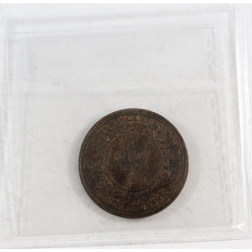 1861 New Brunswick 1-cent ICCS Certified AU50