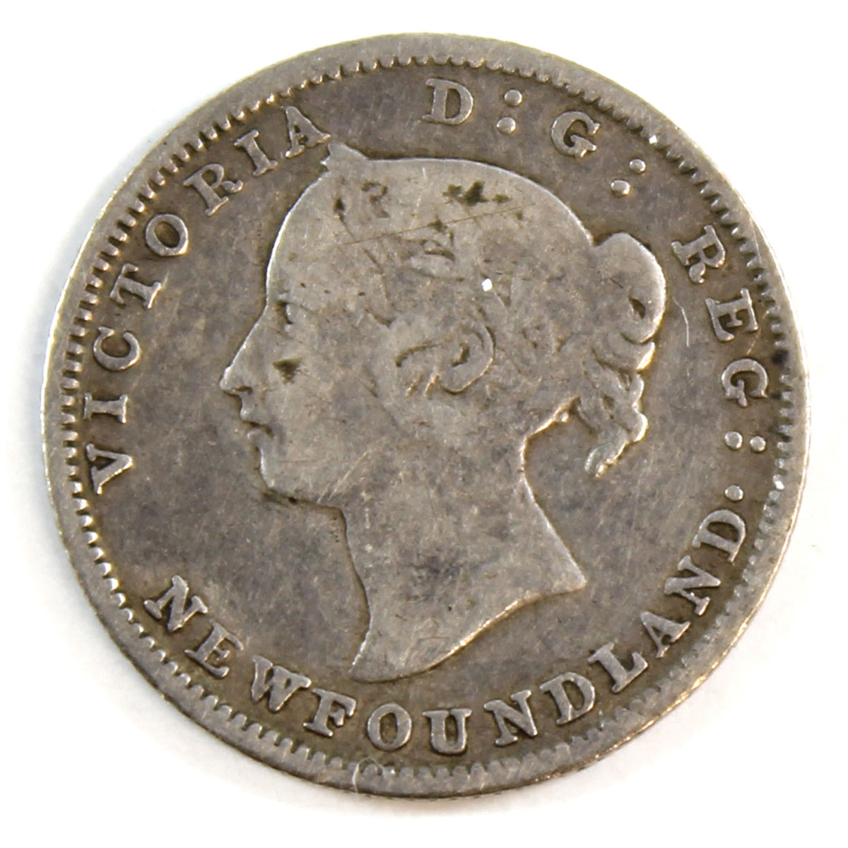 1896 Newfoundland 5-cents Fine (F12)