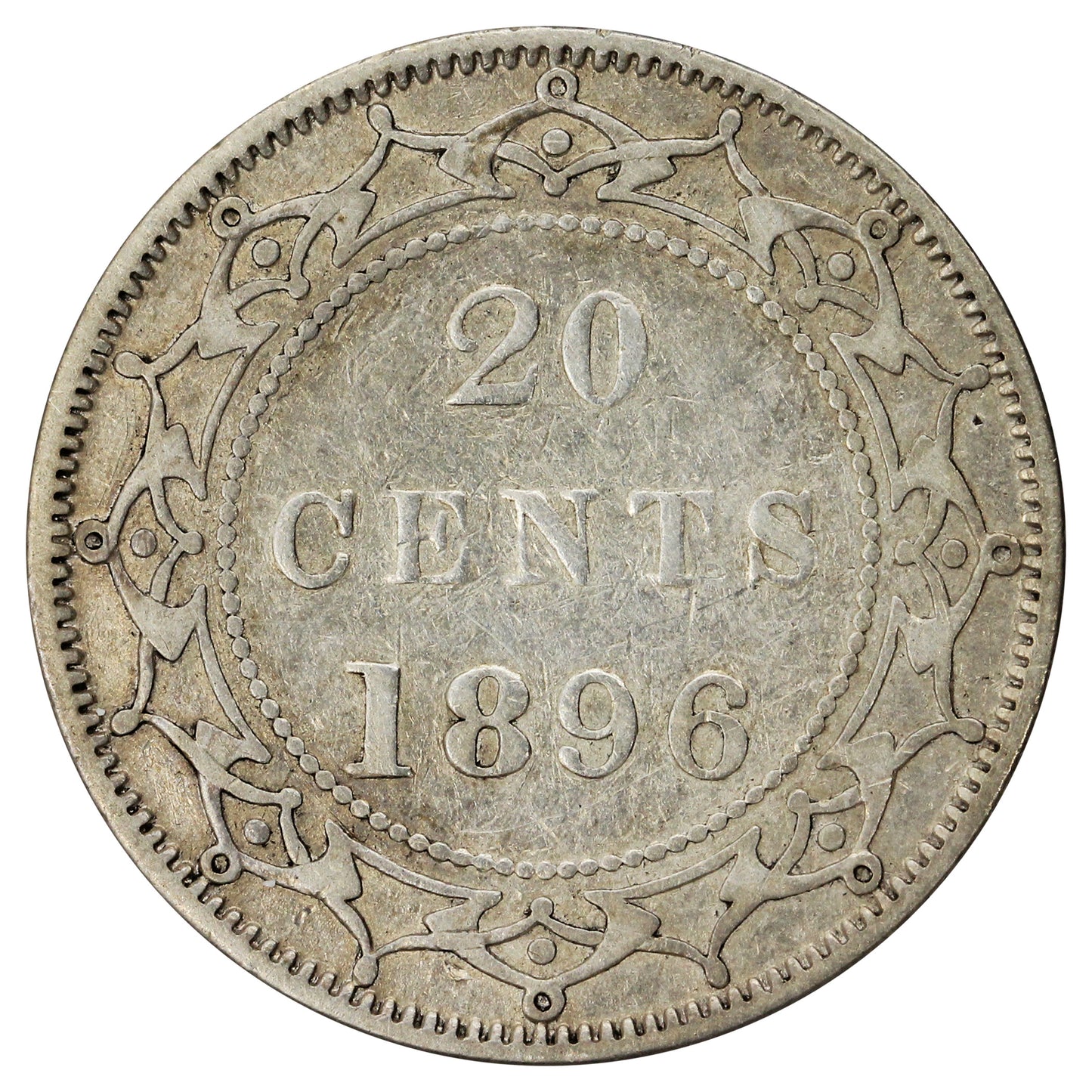 1896 Small 96 Newfoundland 20-cents Very Fine (VF-20)