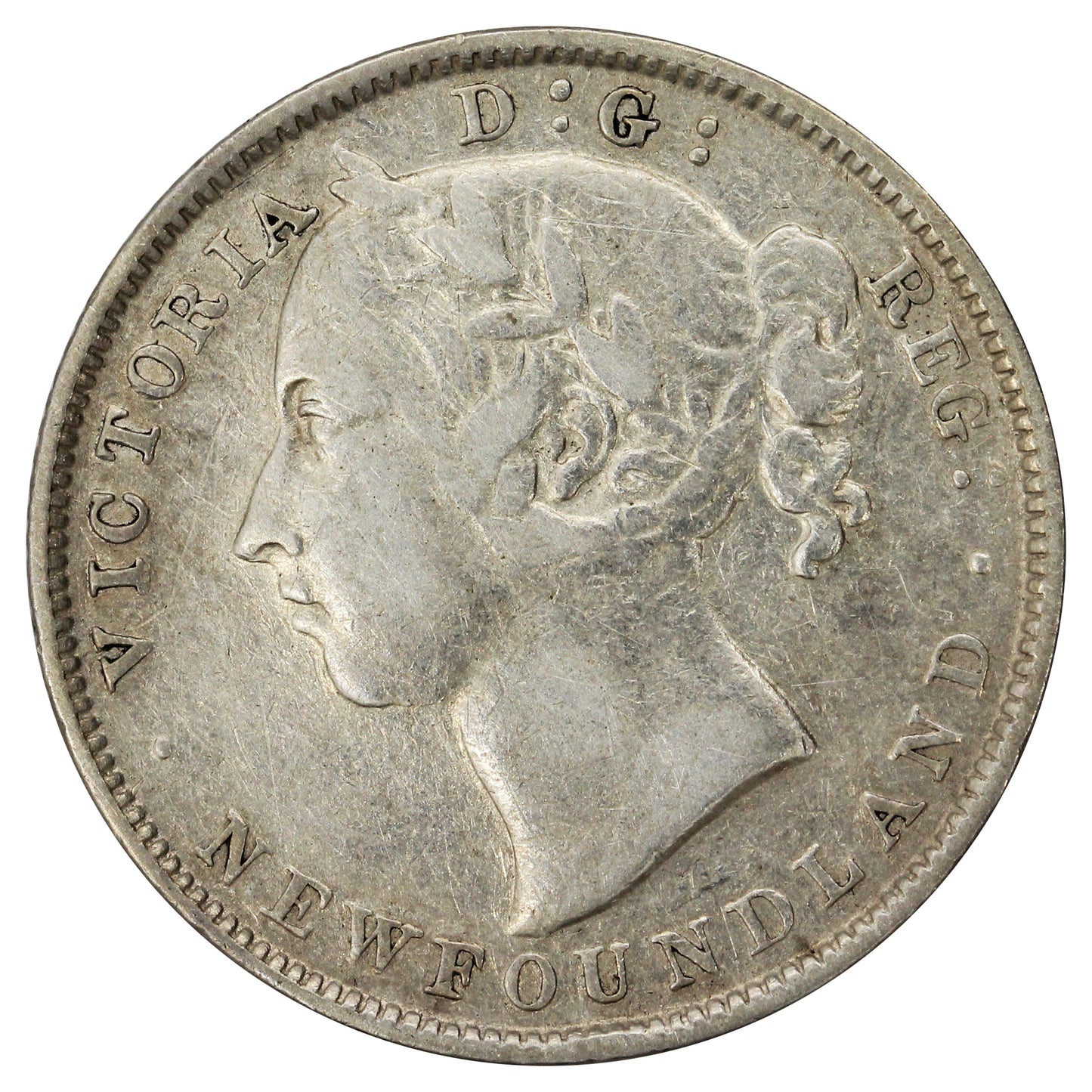 1896 Small 96 Newfoundland 20-cents Very Fine (VF20)