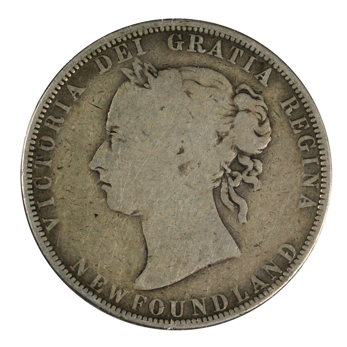 1898 Obv. 2 Small W Newfoundland 50-cents About Good (AG3)