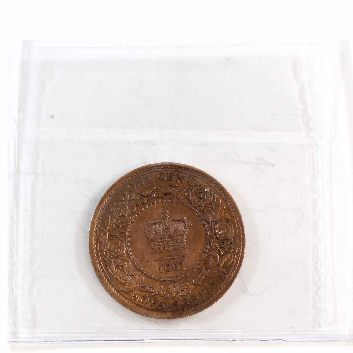 1861 Large Bud Nova Scotia 1-cent ICCS Certified AU50