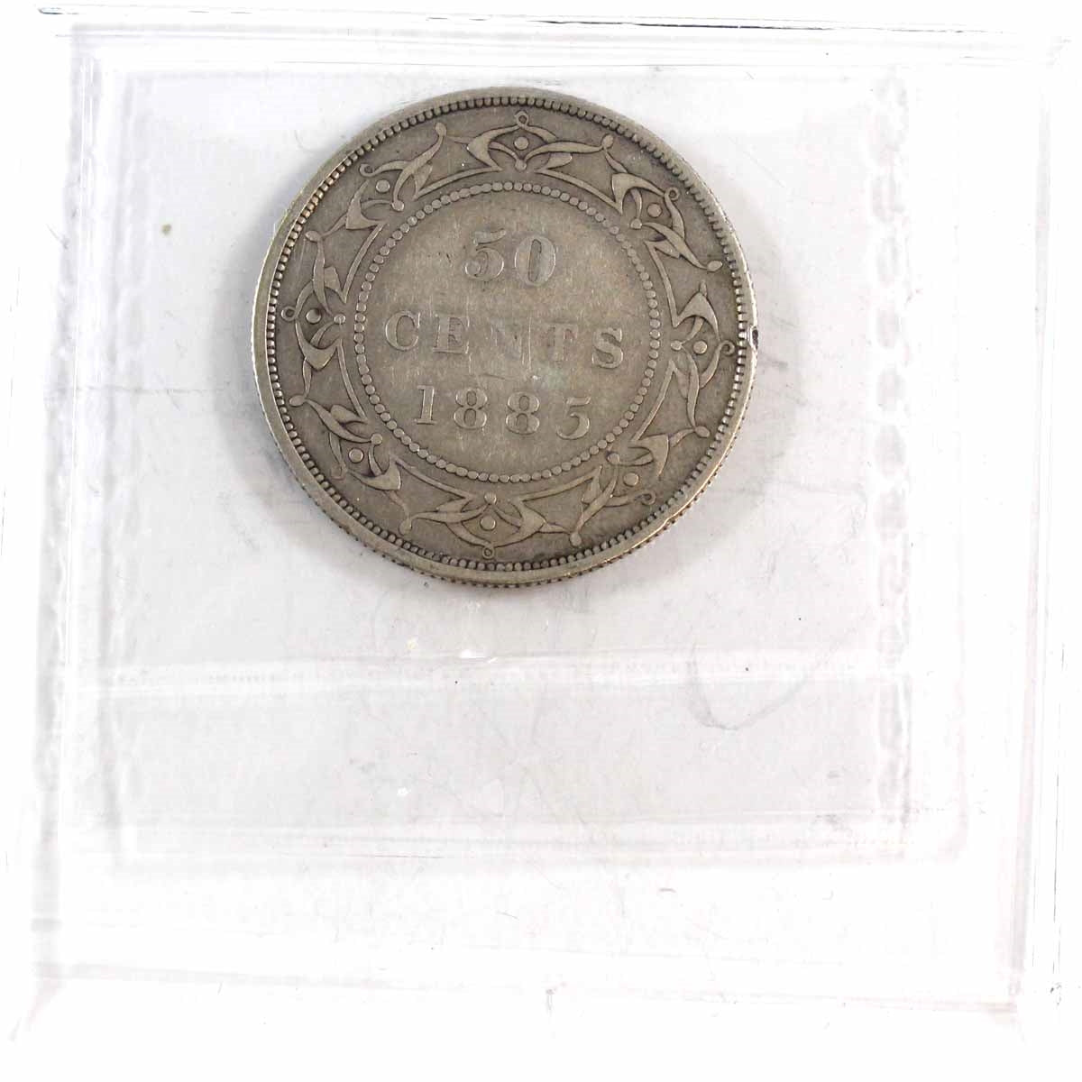 1885 Newfoundland 50-cents ICCS Certified F12