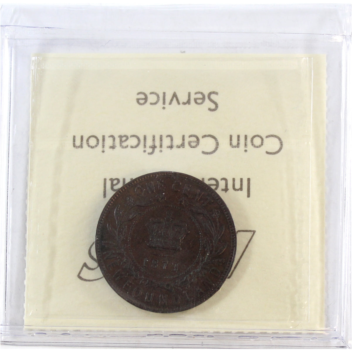 1873 Newfoundland 1-cent ICCS Certified VF30