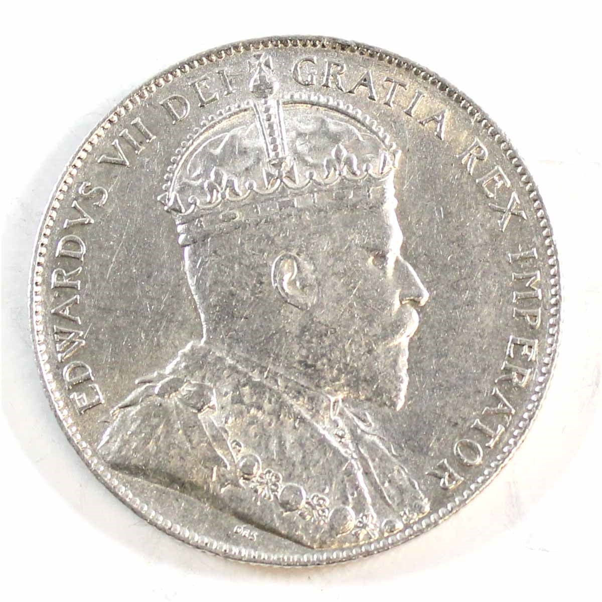1909 Newfoundland 50-cents Almost Uncirculated (AU50) $