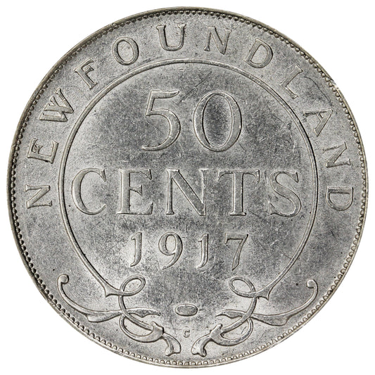 1917C Newfoundland 50-cents Extra Fine (EF40)