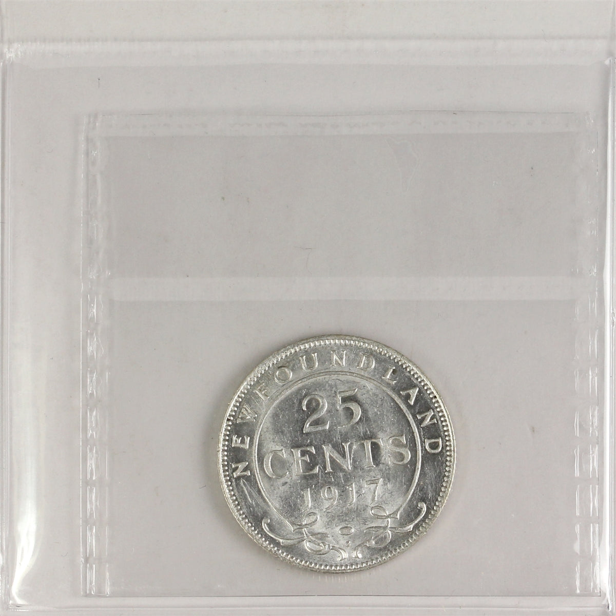 1917C Newfoundland 25-cents ICCS Certified AU55