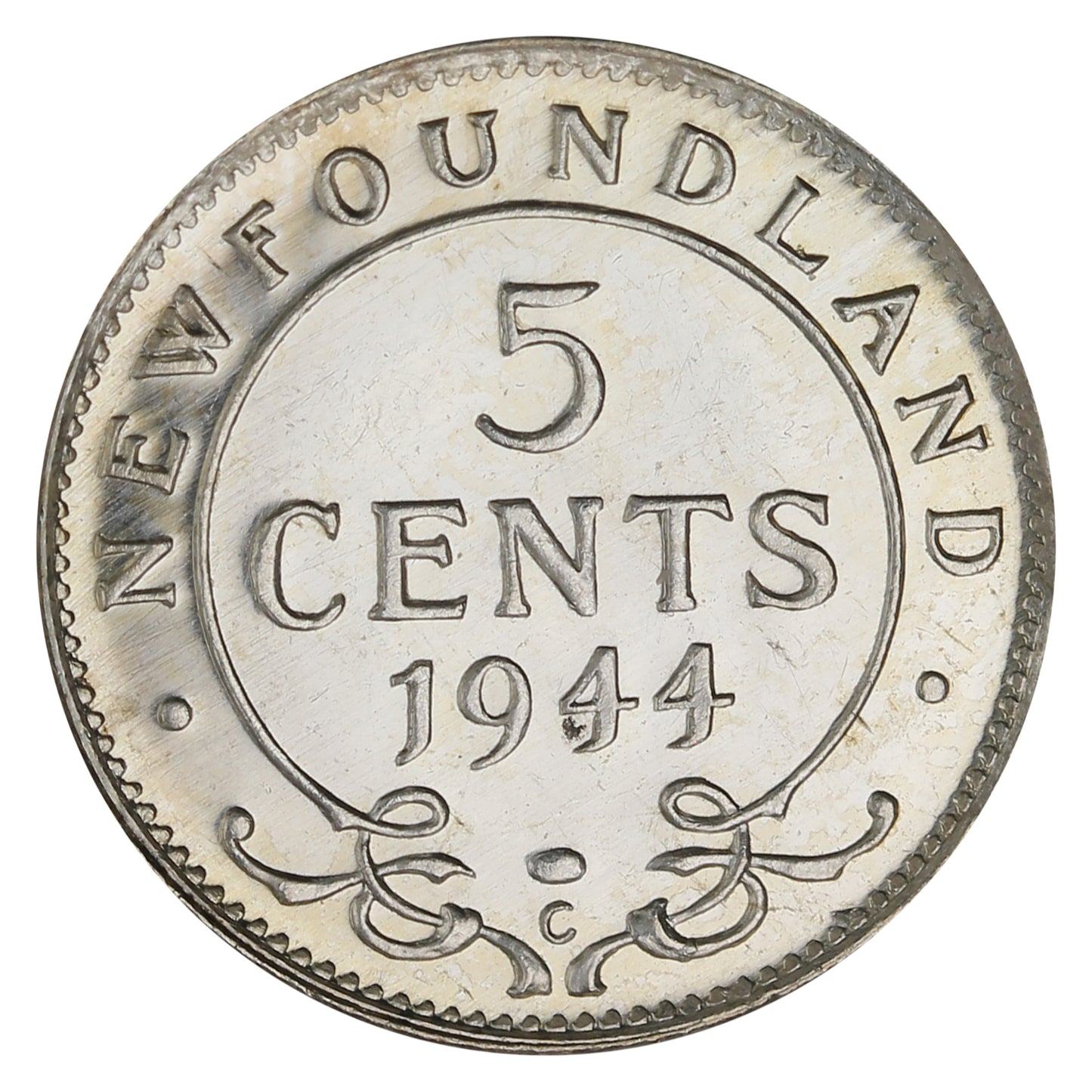 1944C Newfoundland 5-cents Brilliant Uncirculated (MS-63) $