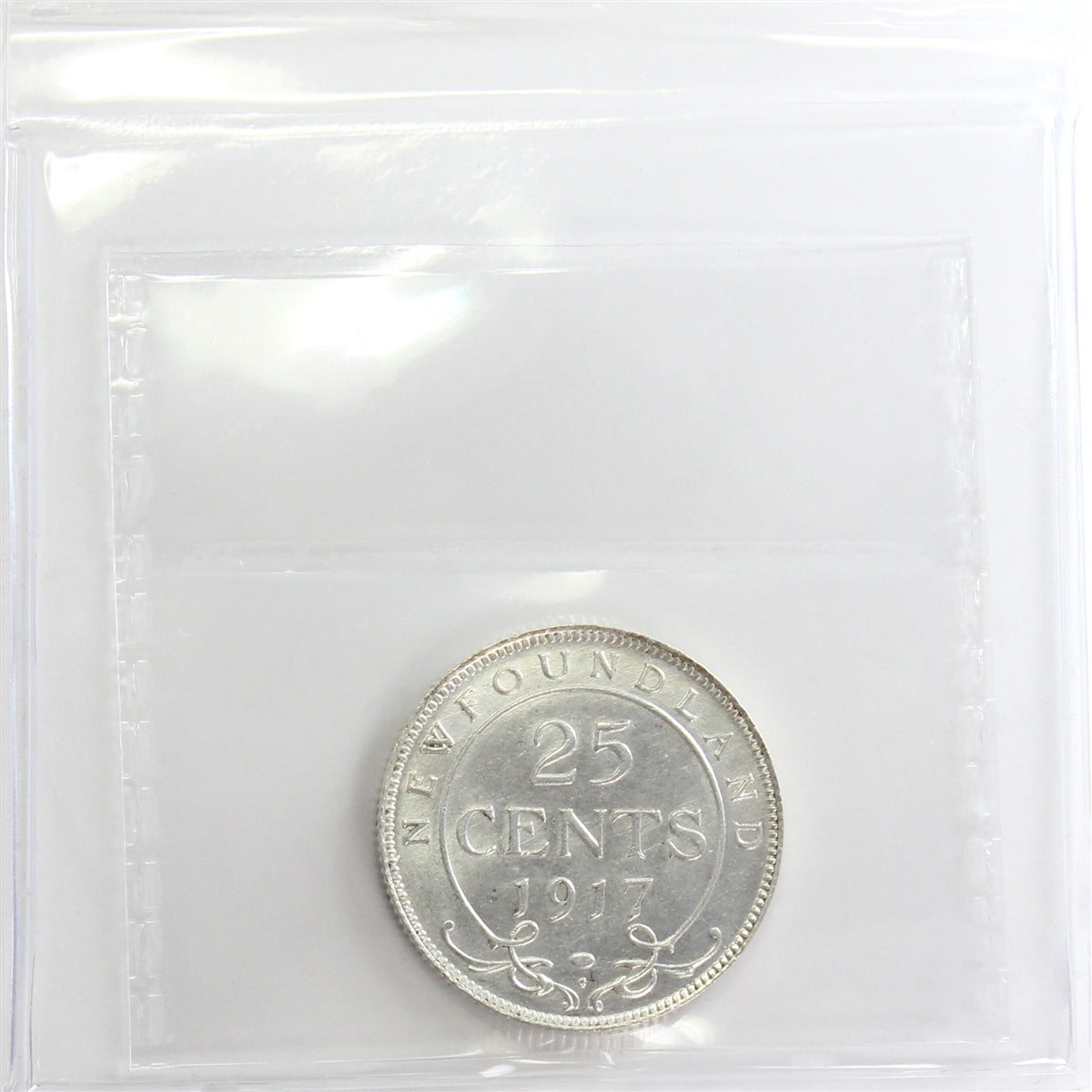 1917C Newfoundland 25-cent ICCS Certified AU58