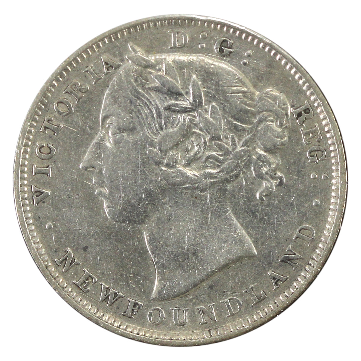 1896 Large 96 Newfoundland 20-cents VF-EF (VF30) $