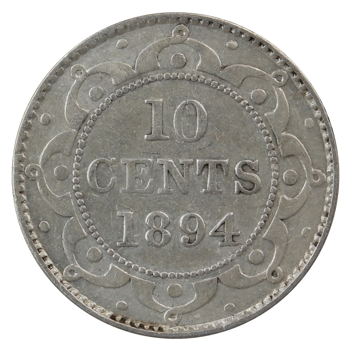 1894 Obv. 3 Newfoundland 10-cents ICCS Certified EF40